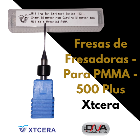 Fresas para PMMA en fresadoras  xmill 500 de la marca XTCERA 